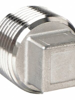 Stainless steel threaded pipe plug for industrial piping and sealing applications