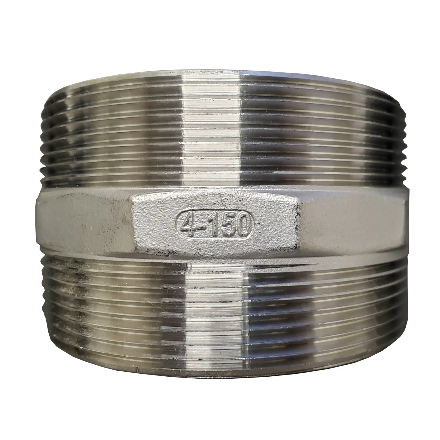 4-inch stainless steel threaded nipple for industrial piping systems