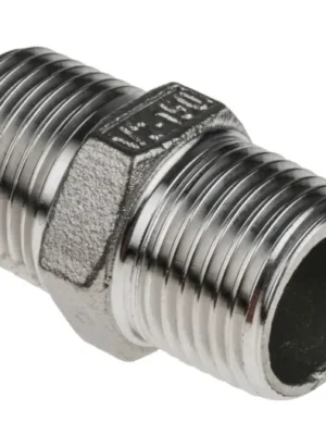1/2-inch stainless steel threaded nipple for industrial piping systems