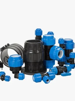 HDPE fittings for water distribution and industrial piping systems