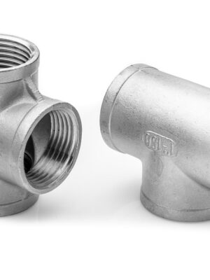 Stainless steel equal and reducing tee fitting for industrial piping systems