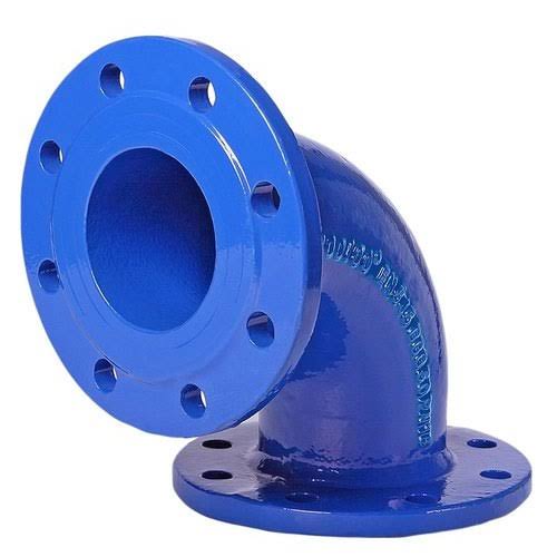 Flanged elbow fitting for industrial water and piping systems