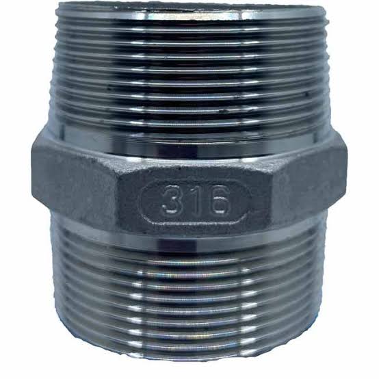 2-inch stainless steel threaded nipple for industrial piping systems