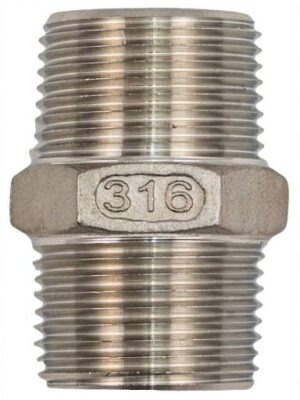 3/4-inch stainless steel threaded nipple for industrial piping systems
