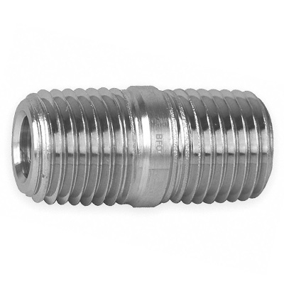 1/4 inch stainless steel threaded nipple for industrial pipe connection and fluid transfer systems