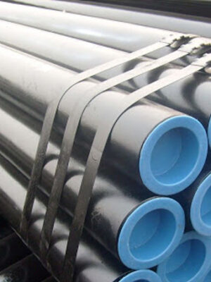 Carbon steel pipes for industrial fluid, gas, and steam transportation systems