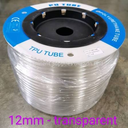 High-quality 12mm clear polyurethane (12×8mm) pipe for pneumatic systems, compressed air lines, industrial automation, and fluid transfer applications in Kenya, Uganda, and Tanzania.