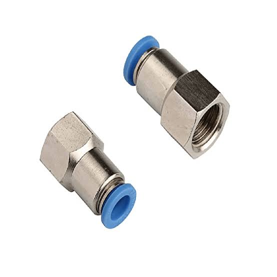 High-quality PU female connector push-to-connect pneumatic fitting for compressed air systems, pneumatic cylinders, industrial automation, and air compressors in Kenya, Uganda, and Tanzania.