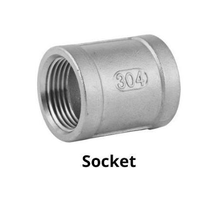 3/4-inch stainless steel threaded socket for industrial piping systems