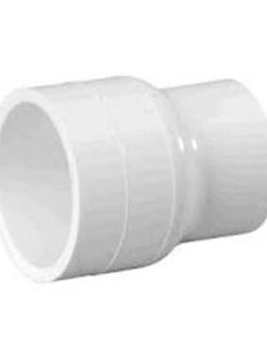 PVC reducer fitting for connecting different pipe sizes in piping systems