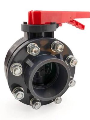 High-quality PVC butterfly valve for water supply, irrigation, wastewater, and industrial piping systems.