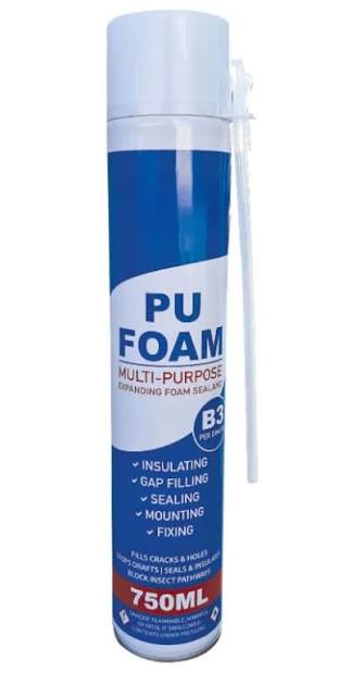 PU Foam 750ml polyurethane expanding foam for construction, sealing, insulation, and gap filling applications in Kenya, Uganda, and Tanzania.